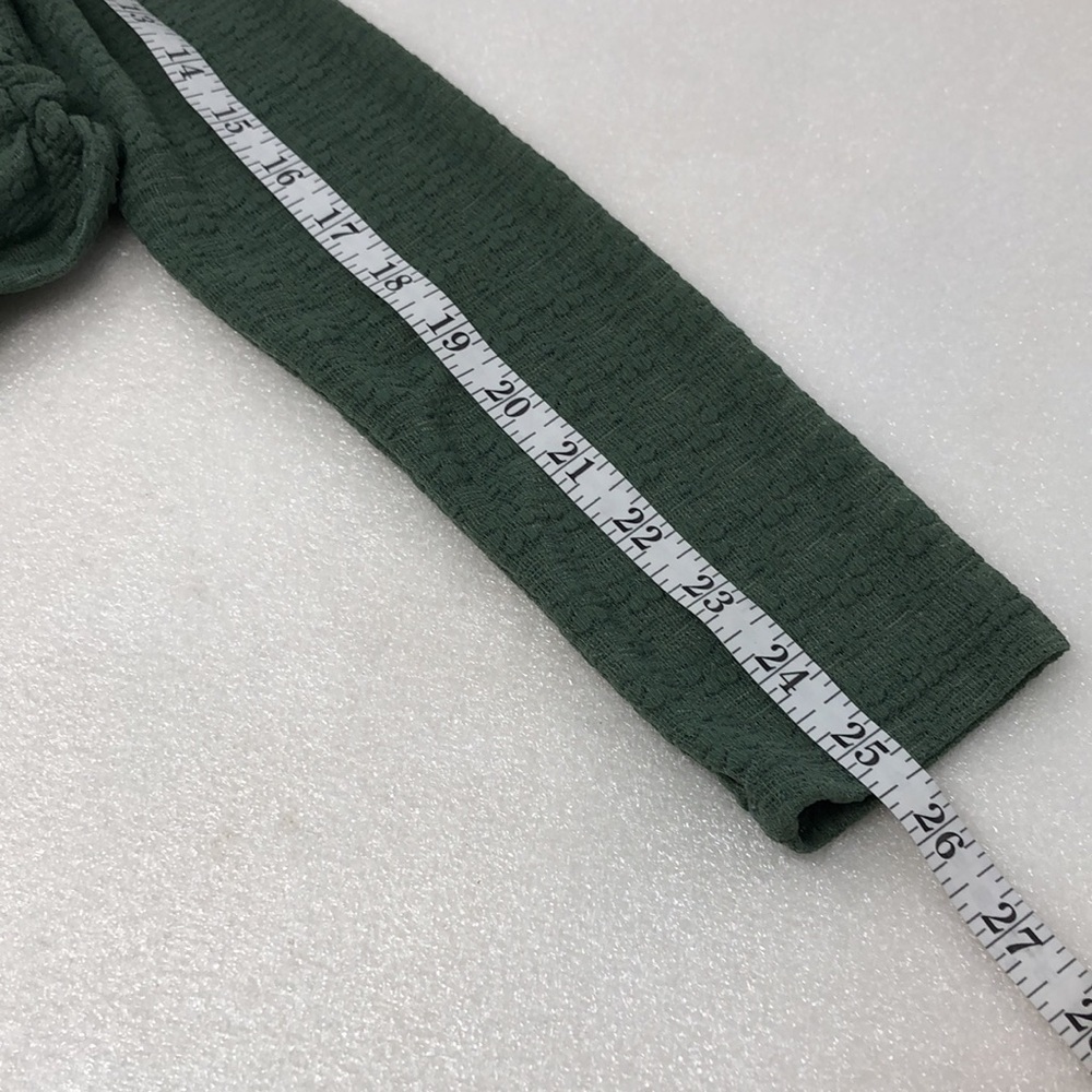 NEW Alter'd State Top Long Sleeve Lace Green Crop Ruched Sides Size Medium - Picture 11 of 13